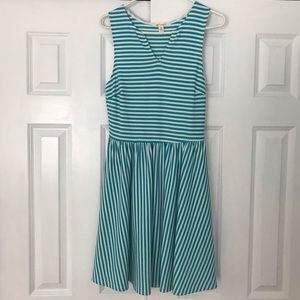 MIAMI aqua striped dress size medium